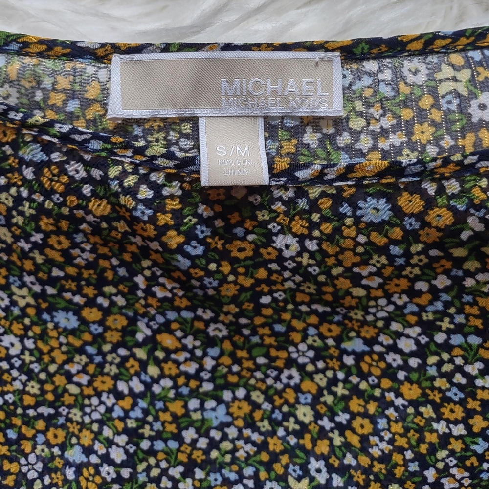 Michael Kors floral chiffon poncho S/M